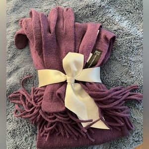Purple 2-piece scarf & glove set by New York & Company.